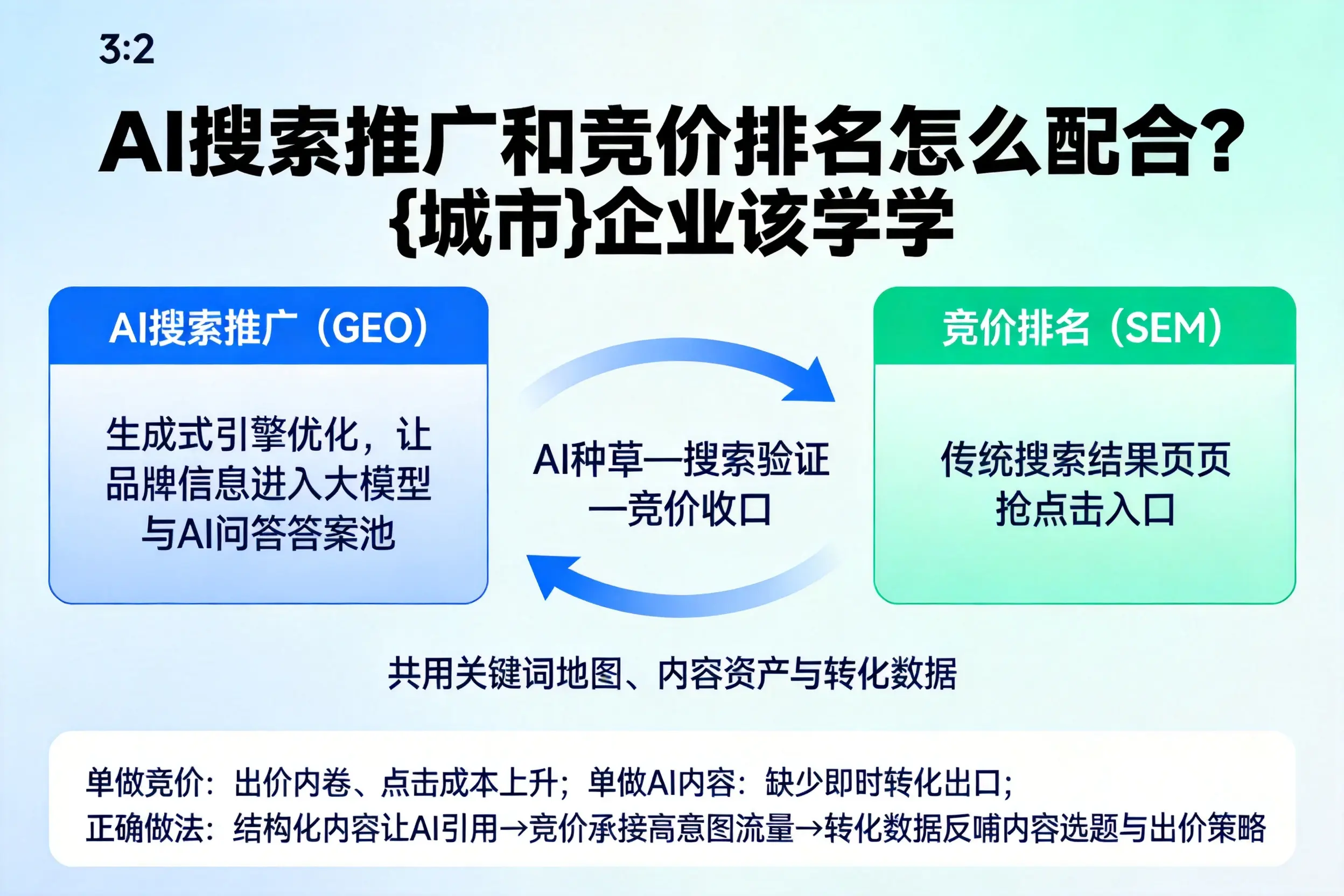 AI搜索推广和竞价排名怎么配合？铜陵企业该学学