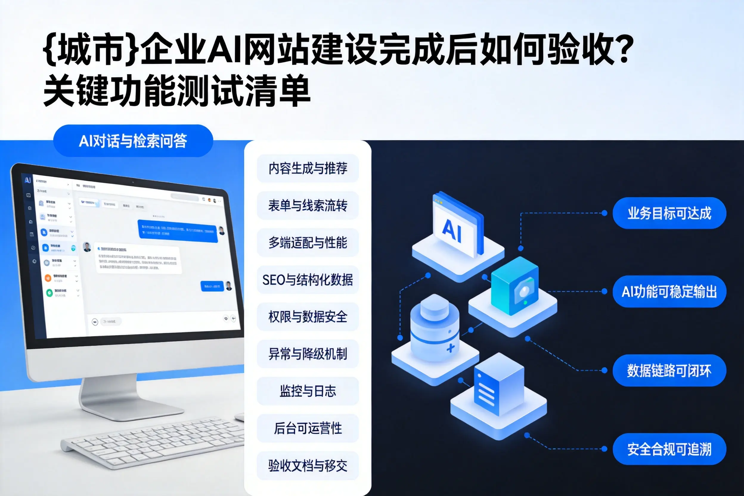 铜陵企业AI网站建设完成后如何验收？关键功能测试清单