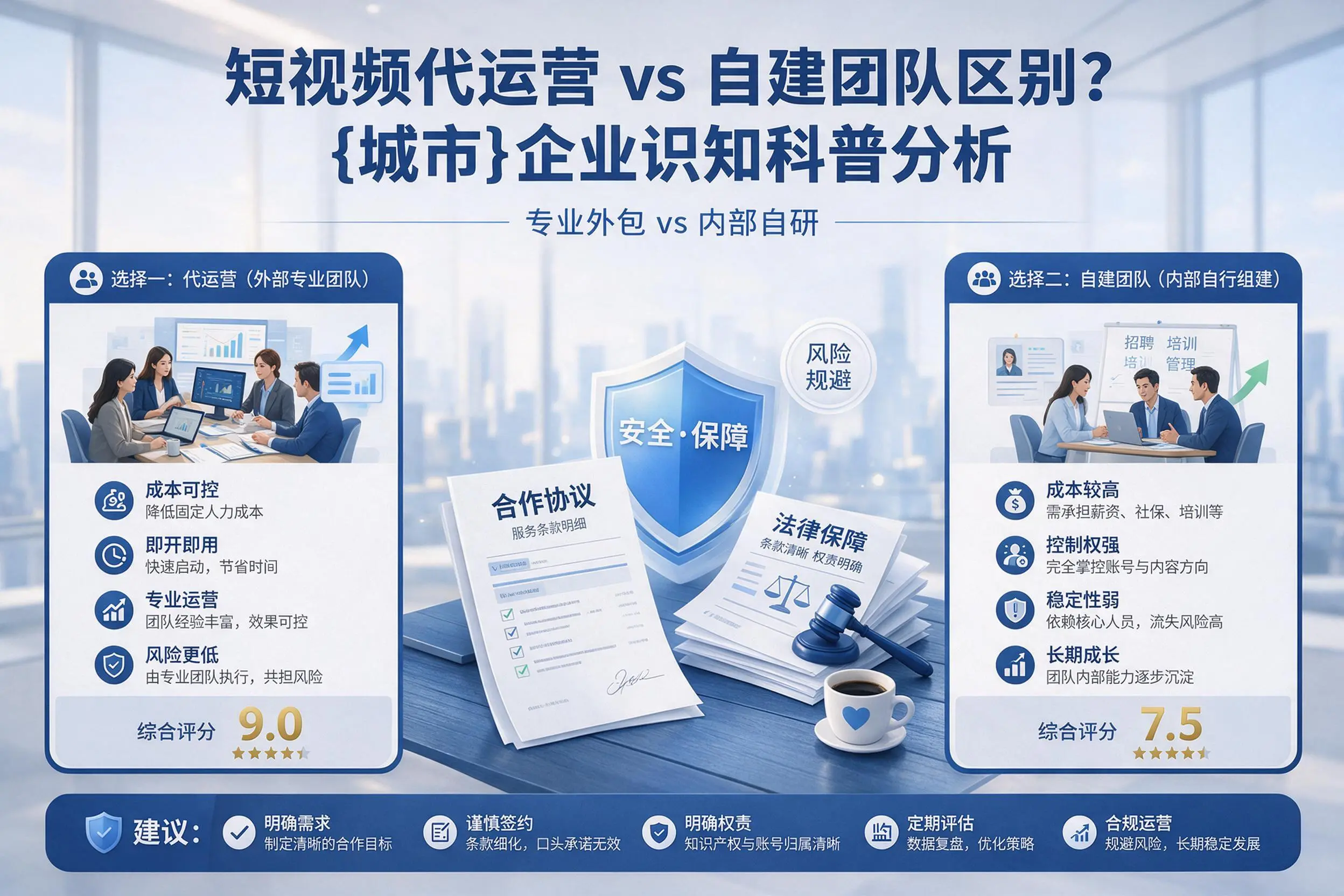 短视频代运营与自建团队区别?铜陵企业认知科普分析