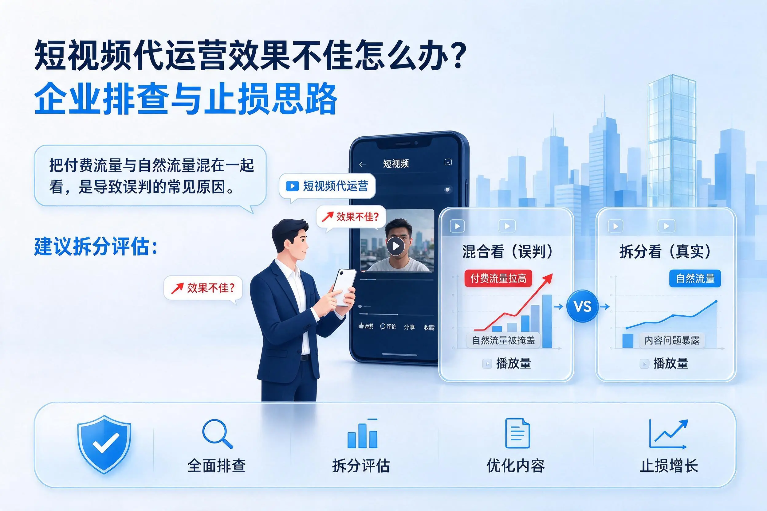 短视频代运营效果不佳怎么办？铜陵企业排查与止损思路