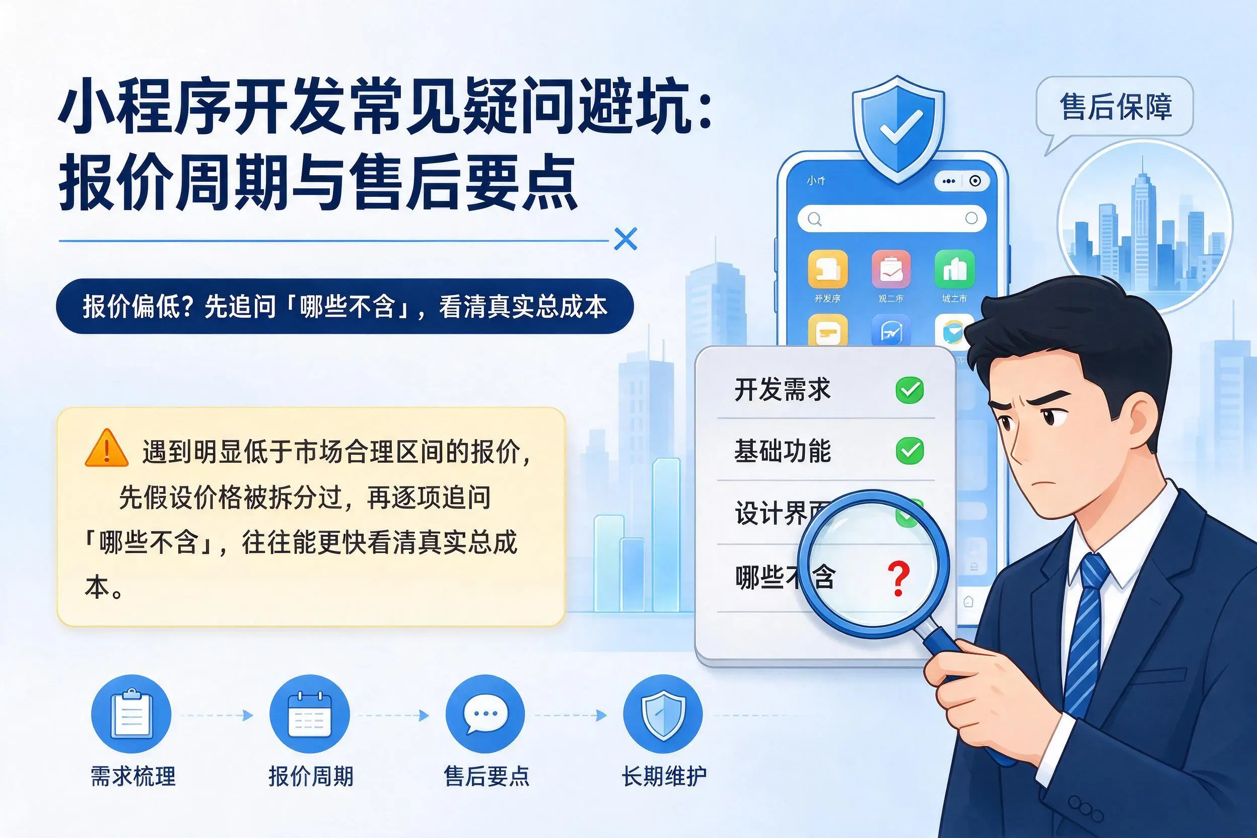 铜陵小程序开发常见疑问避坑:报价周期与售后要点