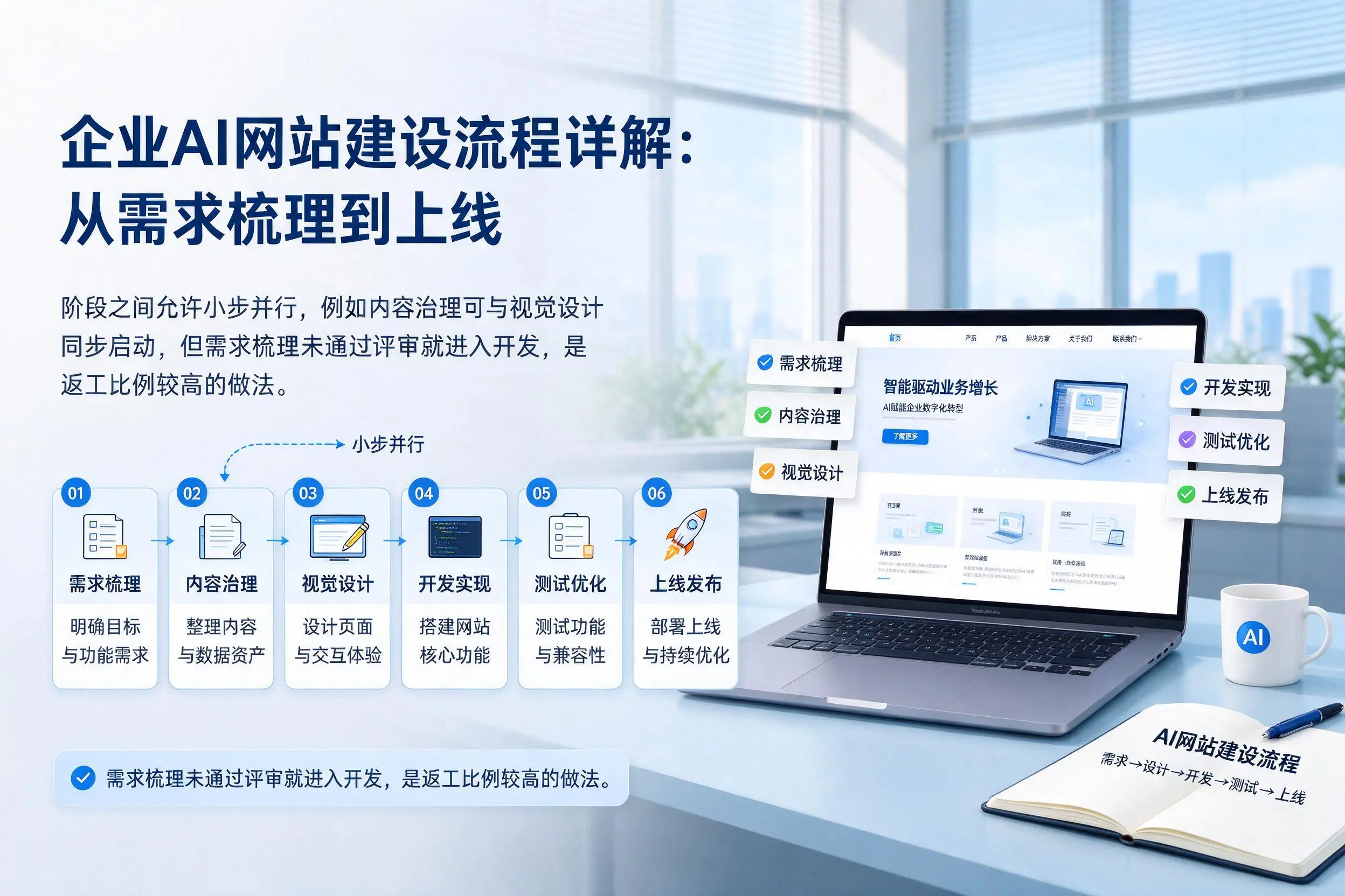 铜陵企业AI网站建设流程详解：从需求梳理到上线