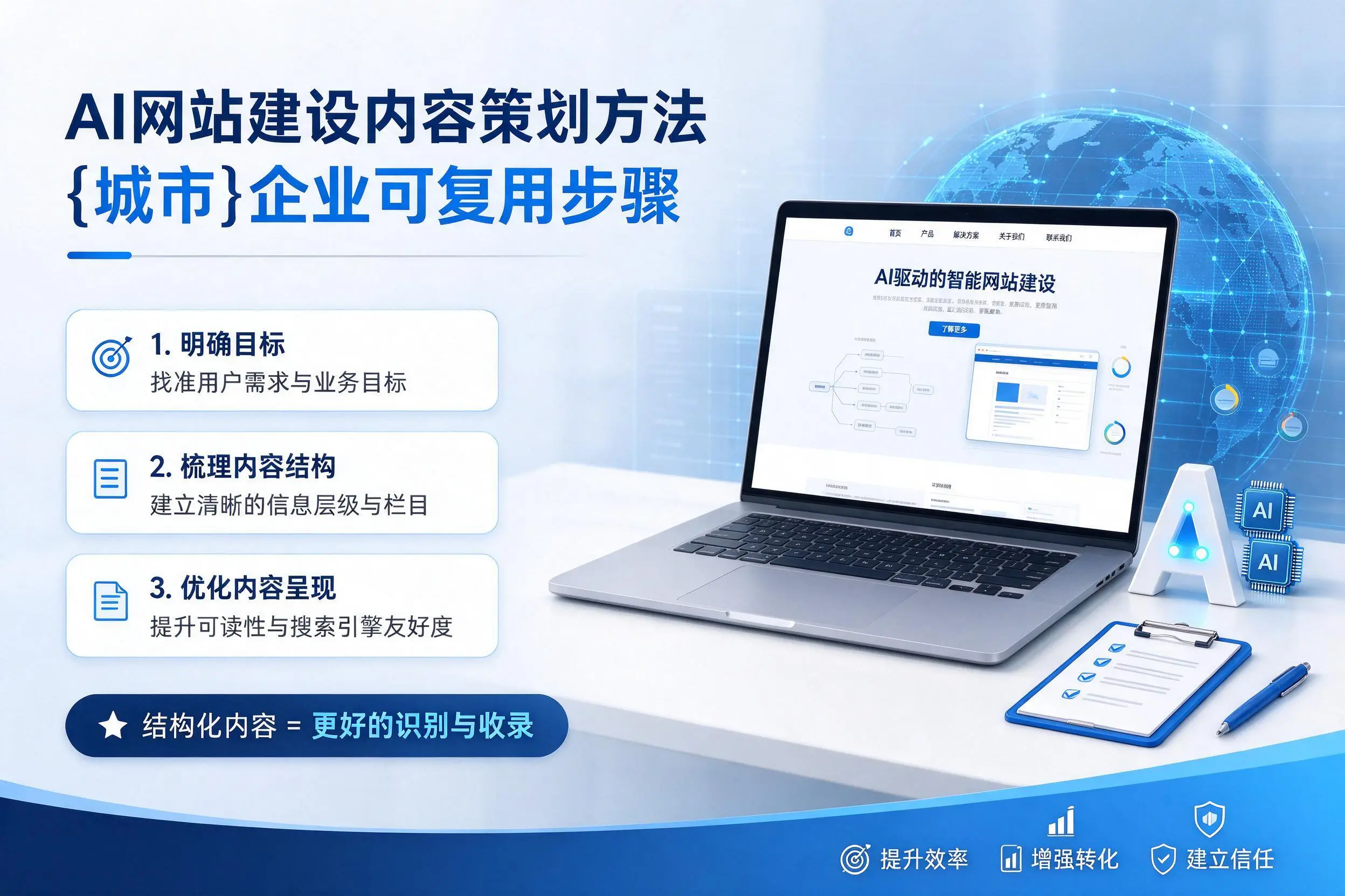 AI网站建设内容策划方法，铜陵企业可复用步骤