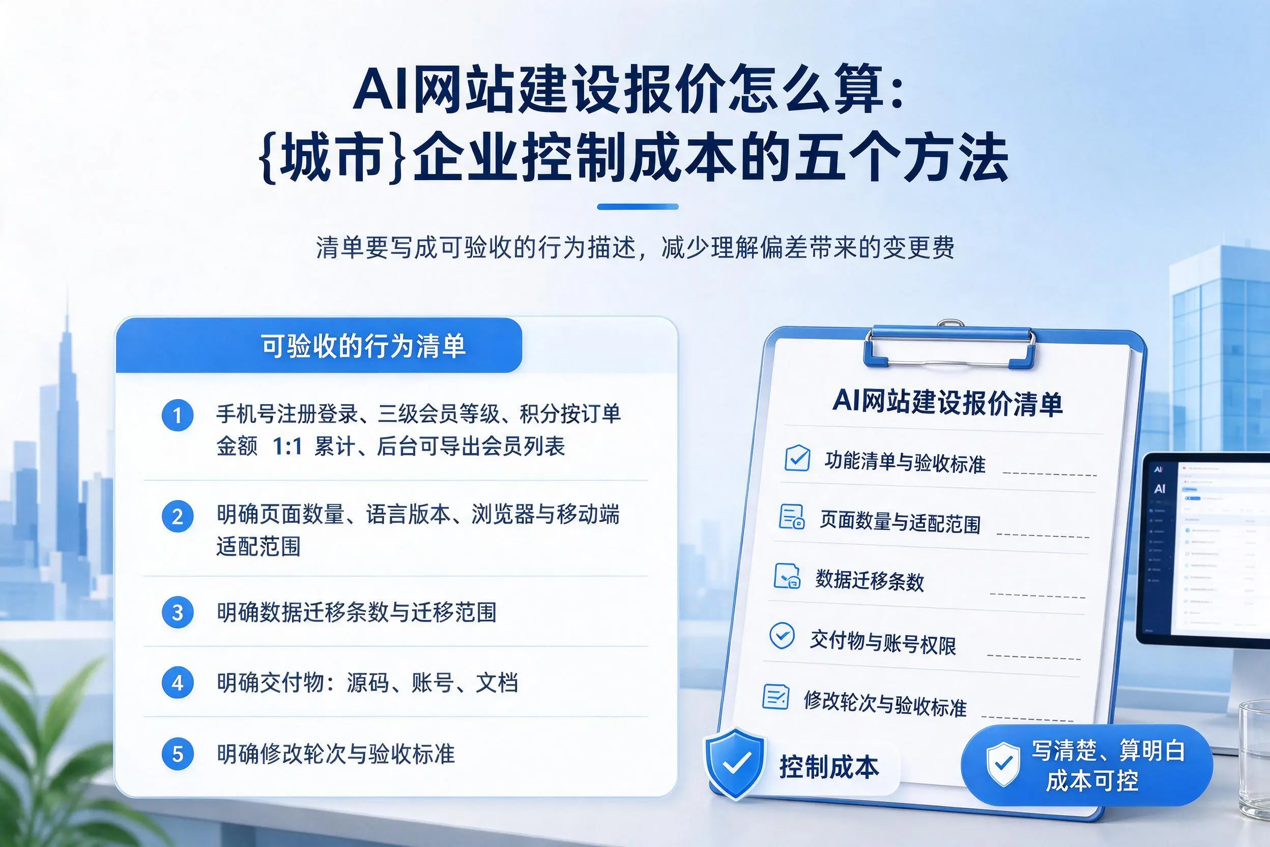AI网站建设报价怎么算：铜陵企业控制成本的五个方法